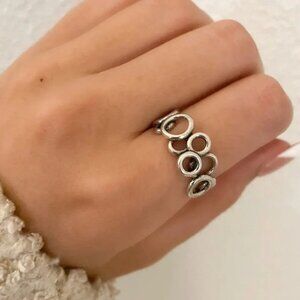 925 Sterling Silver Circle Ring Cutout Ring Minimalist Ring Dainty Ring Band